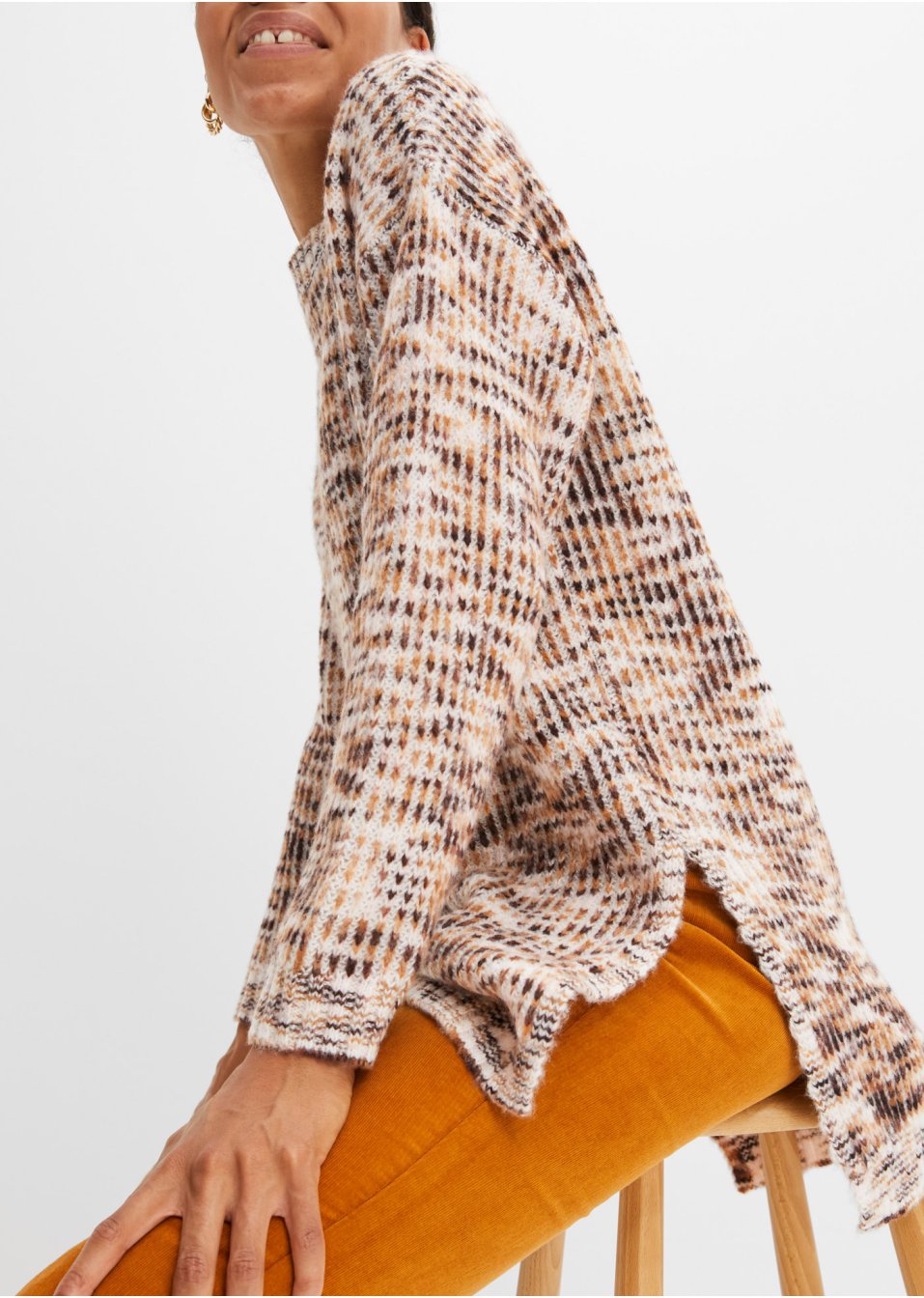 Pull avec fentes latérales extra longues