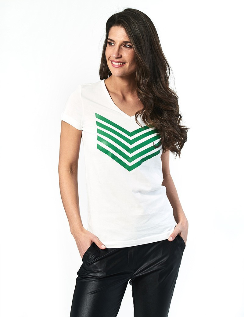 HBT HAILEY TOP COTON CHEVRONS KAKI
