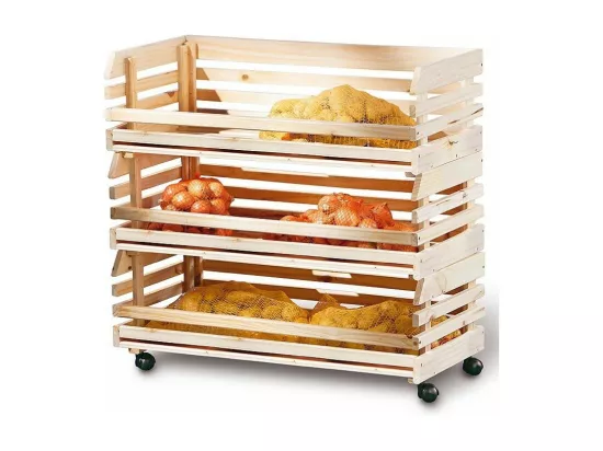 Desserte 3 Cageots en Bois 