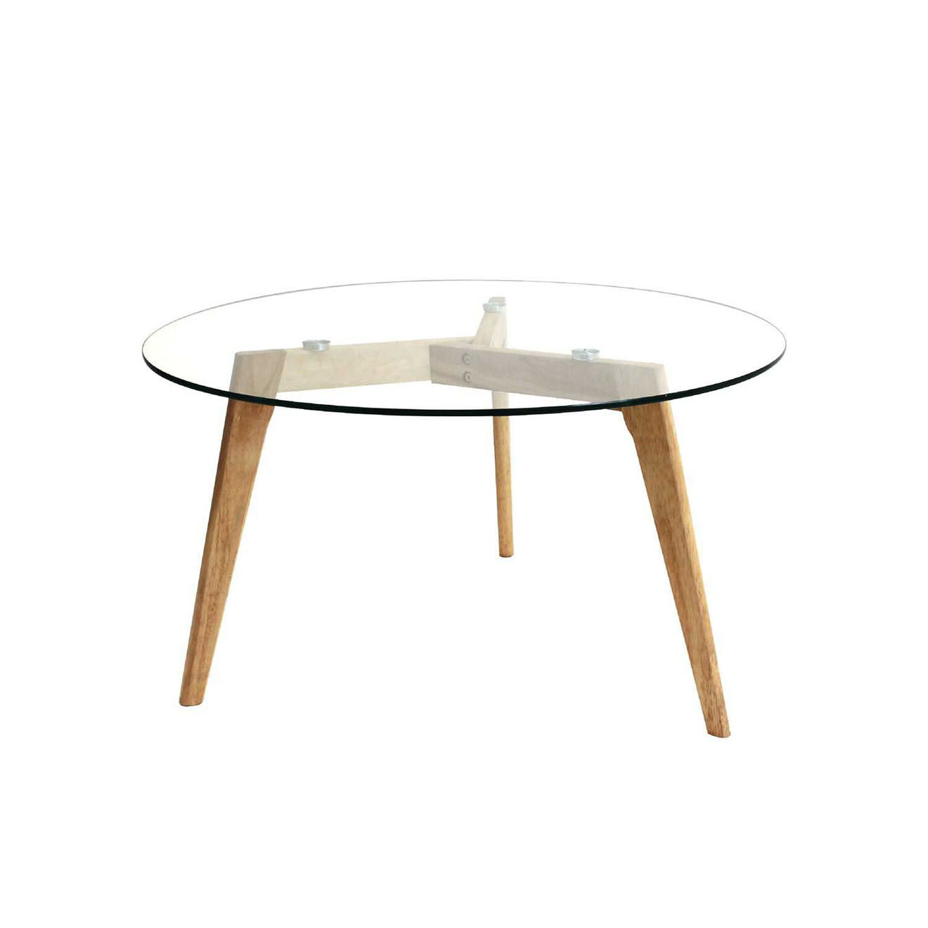 Home Deco Factory Table Ronde en Verre marron/transparent - D.80x45.5 cm
