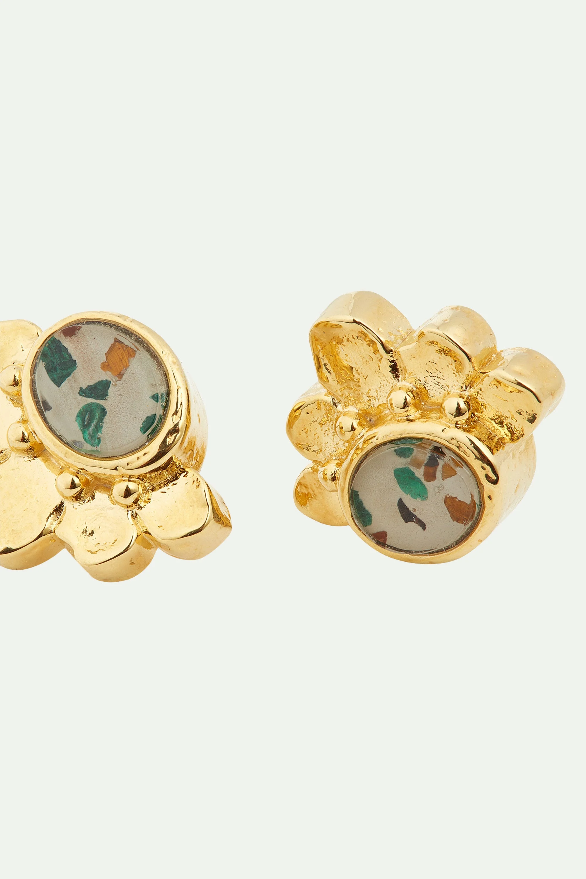 Boucles d'oreilles tiges terrazzo | Multicolore