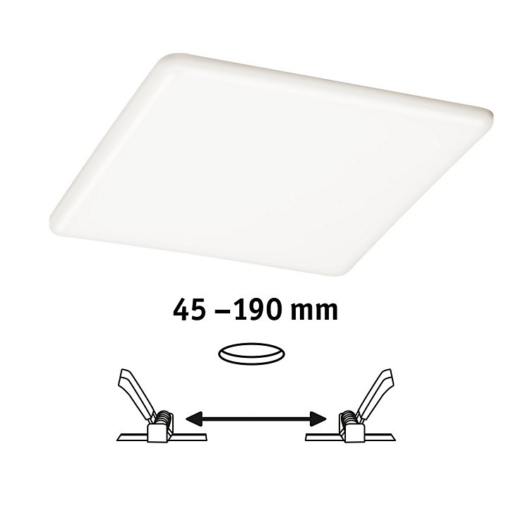 Panneau LED à encastrer Varifit Veluna 2450lm 22w IP44 L.21,5 x l.21,5 cm blanc neutre Paulmann transparent