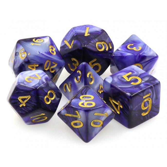 Set de dés de Jeu de Rôle : Violet  et  Blanc