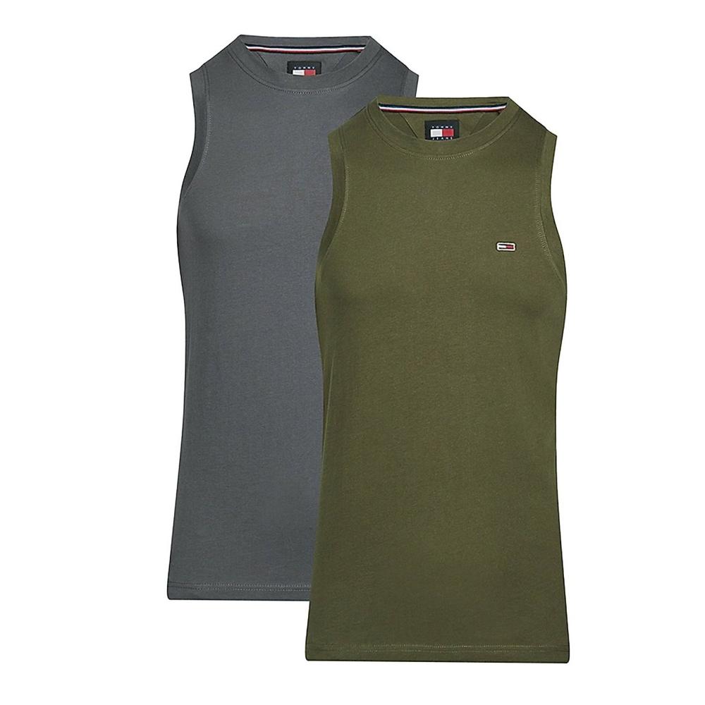 Tommy Hilfiger Lot de 2 Débardeurs Gris/Kaki Homme Tommy Hilfiger Tees
