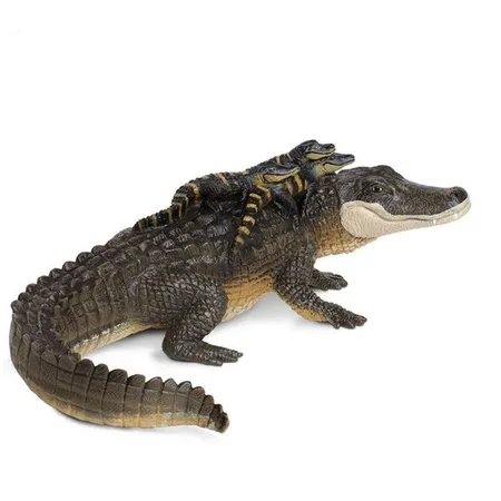 Safari Incredible Creatures Spielfigur Alligator mit Babies Miniatur