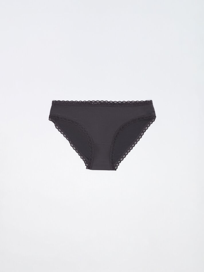 Conjunto de 3 calcinhas clássicas de renda - Pretas