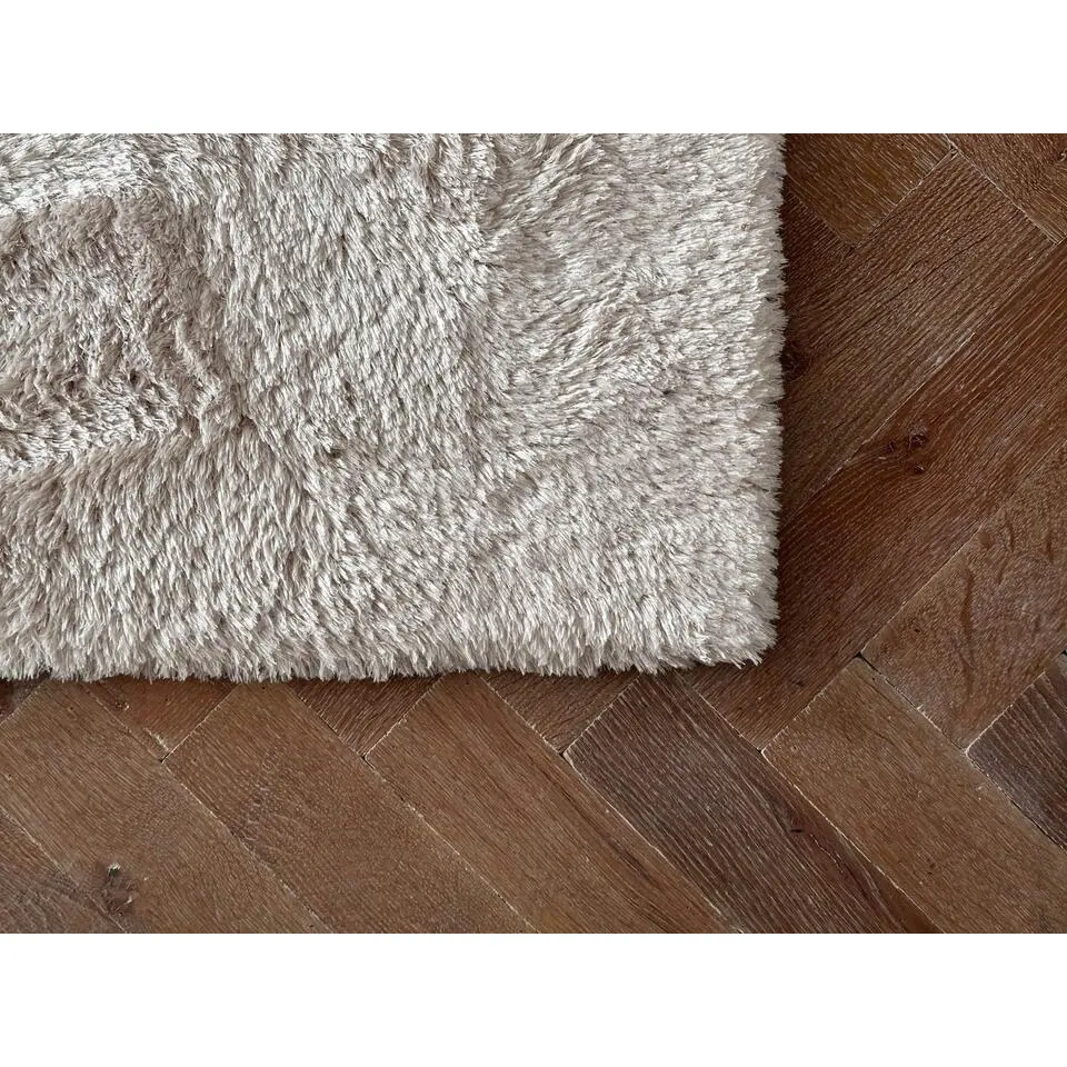 Interieur05 Hoogpolig vloerkleed Odelia beige/wit - 80 x 150 cm