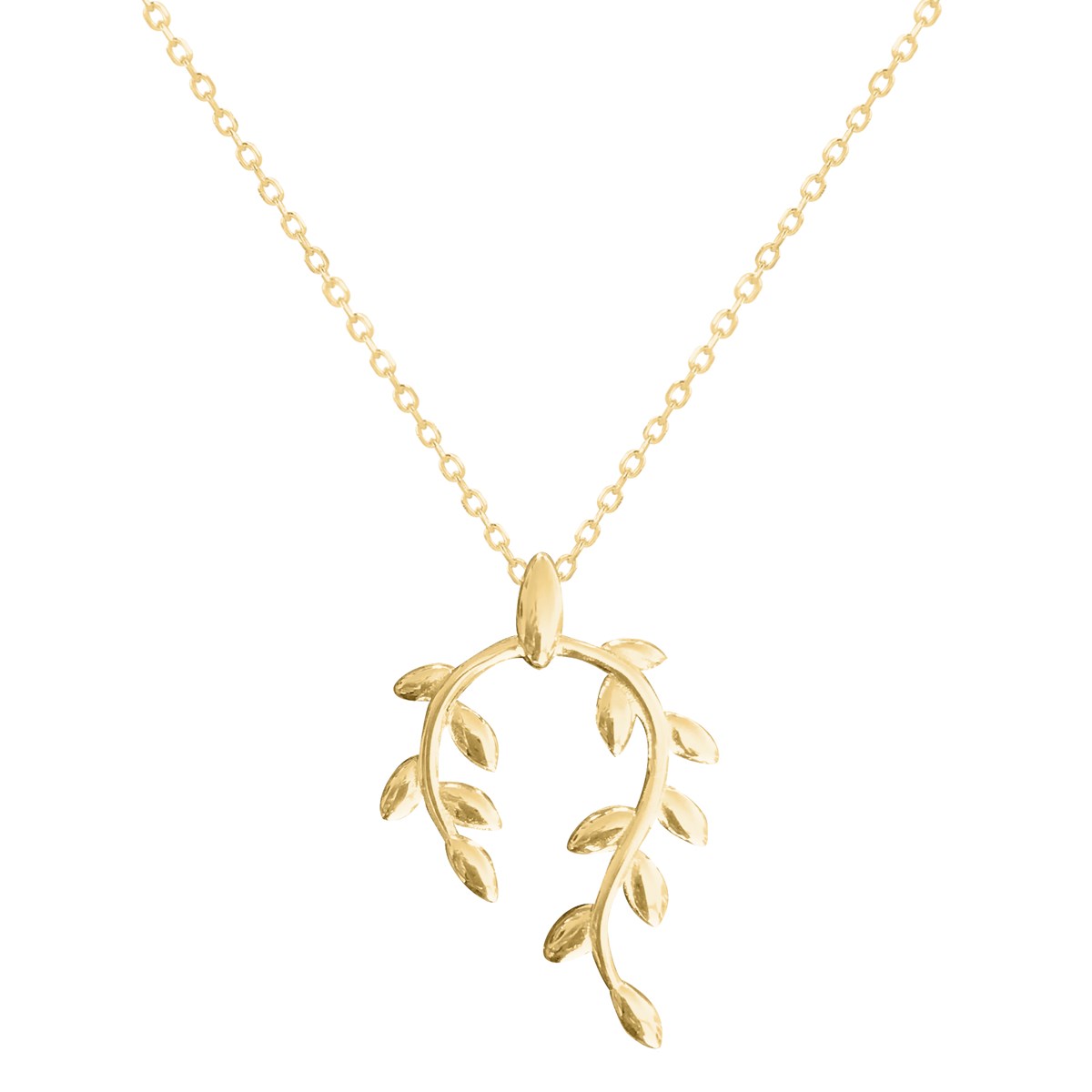 Collier feuille de laurier  plaqué or