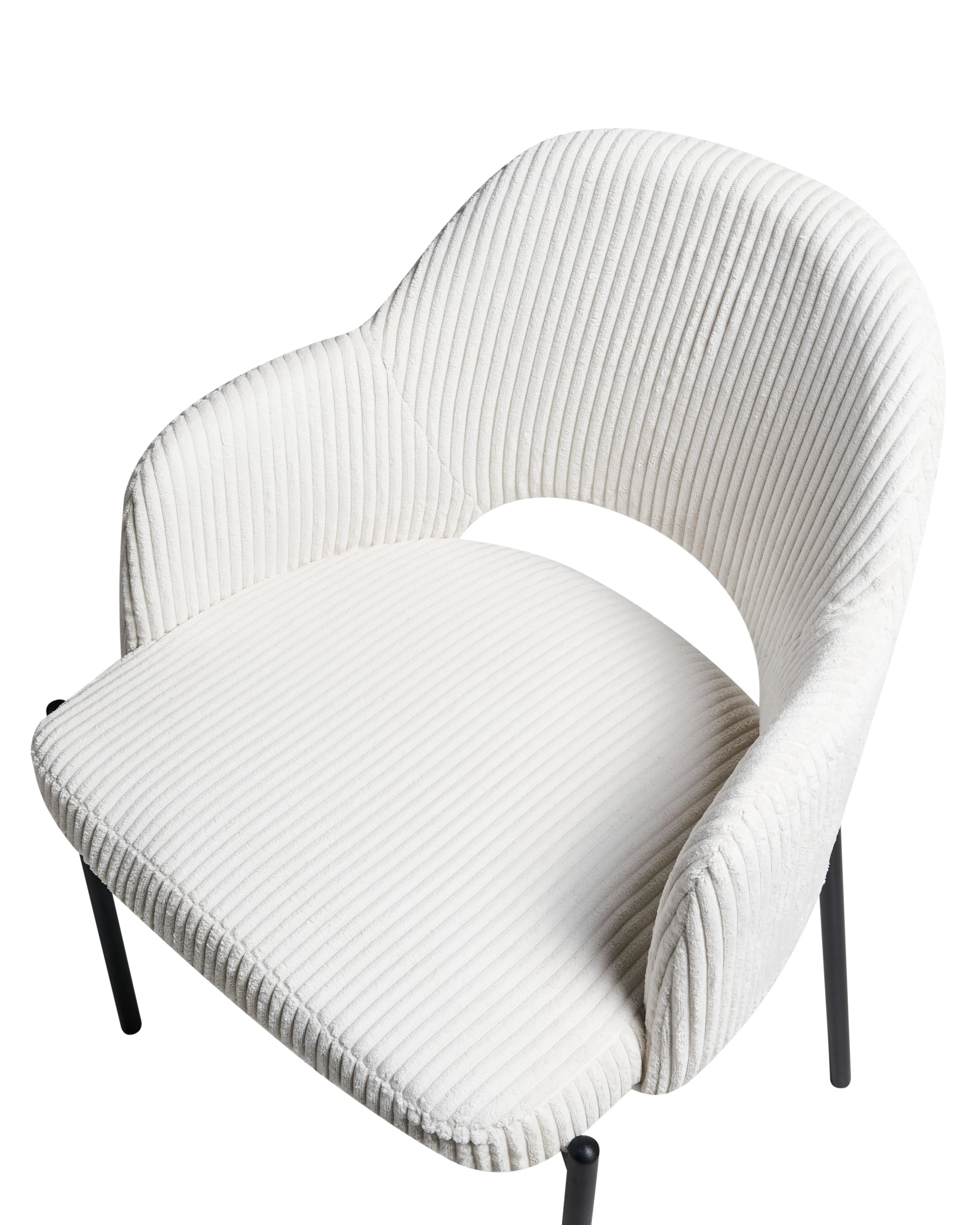 Set van 2 eetkamerstoelen RATON Corduroy Gebroken wit
