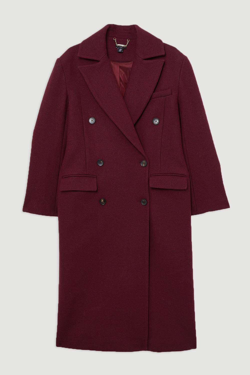 KarenMillen Manteau Midi Croisé Ajusté en Laine