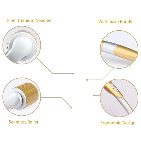 Dermaroller / Skin roller 0,5 mm - mikronålsverktøy med nåler i kirurgisk stål