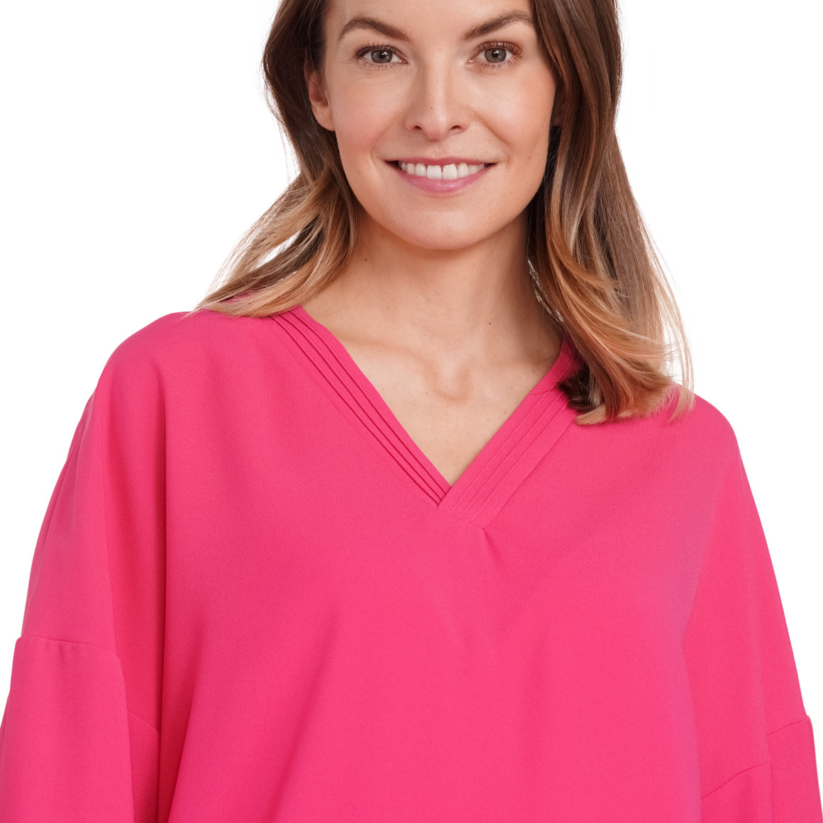 Gina Benotti Damen Bluse mit elastischem Saum pink