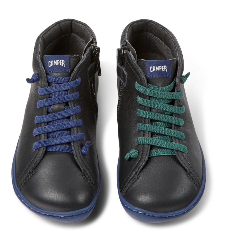 Tênis de couro Camper Peu Cami Twins, preto