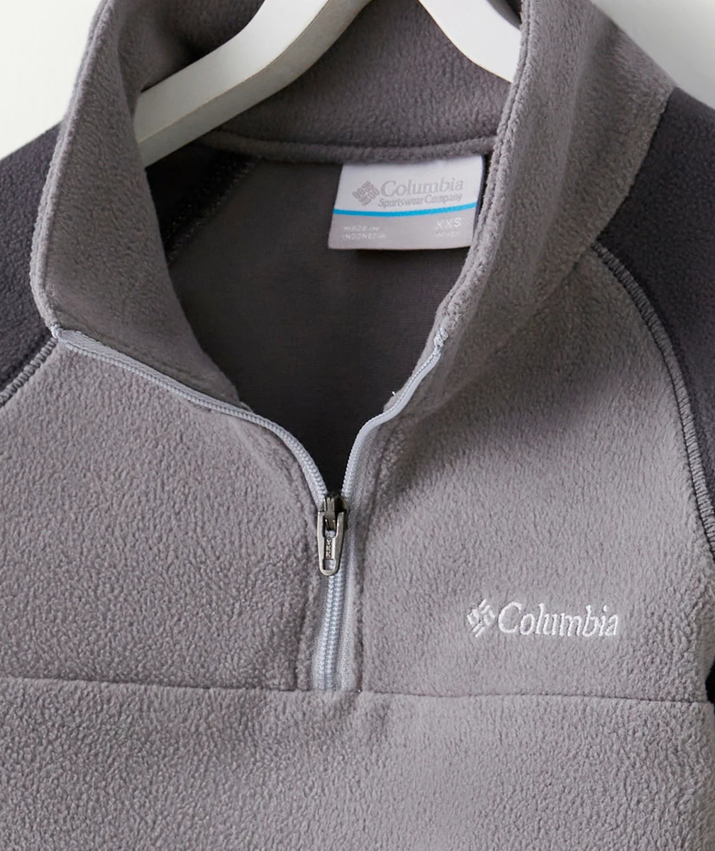 COLUMBIAPULL EN POLAIRE GARÇON AVEC DEMI-ZIP GLACIAL GRIS FONCÉ