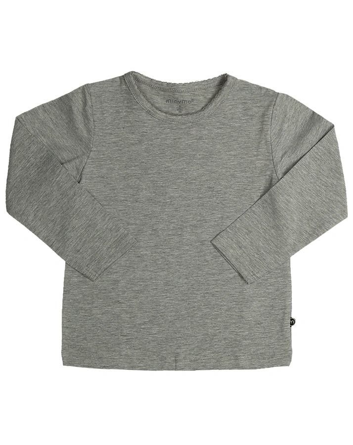 Langarmshirt BASIC 2er-Pack in rosa/grau melange