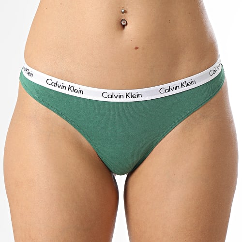 Lot De 3 Strings Femme QD3587E Blanc Beige Vert