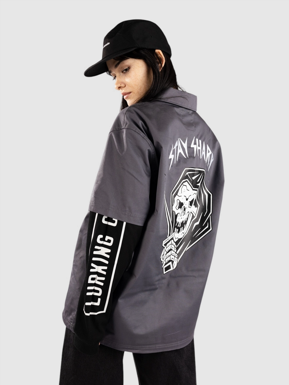 Lurking Class Stay Sharp Zip Work Shirt charcoal/black