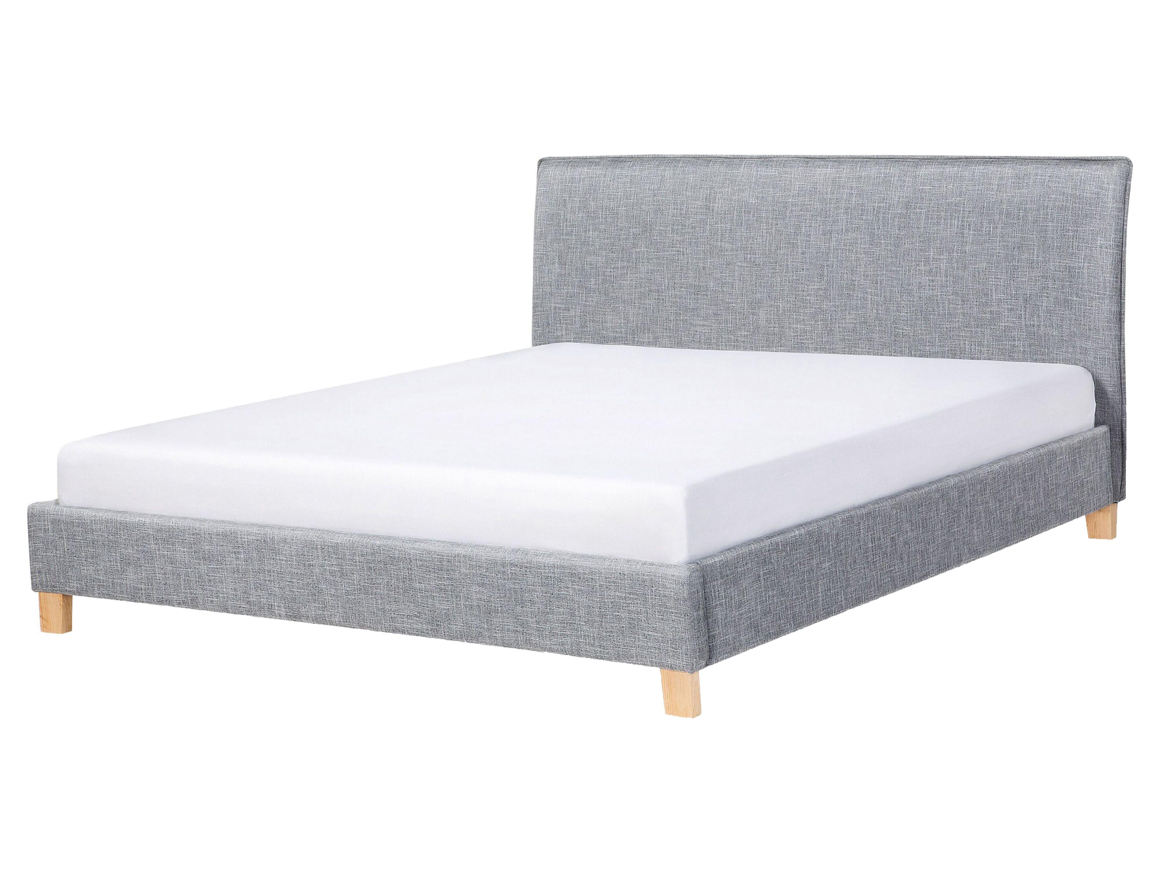 Bed Stof SENNEZ 160 x 200 cm Lichtgrijs
