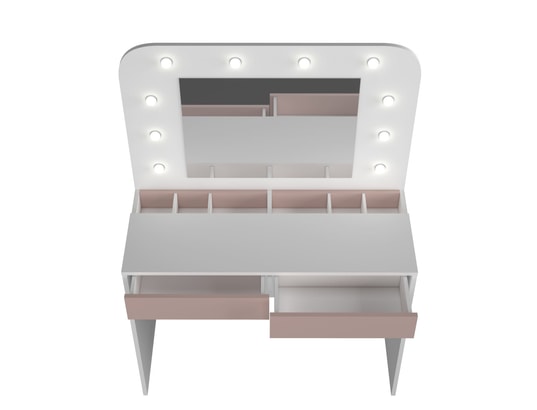 TERRE DE NUIT - Coiffeuse enfant Coiffeuse avec miroir rose