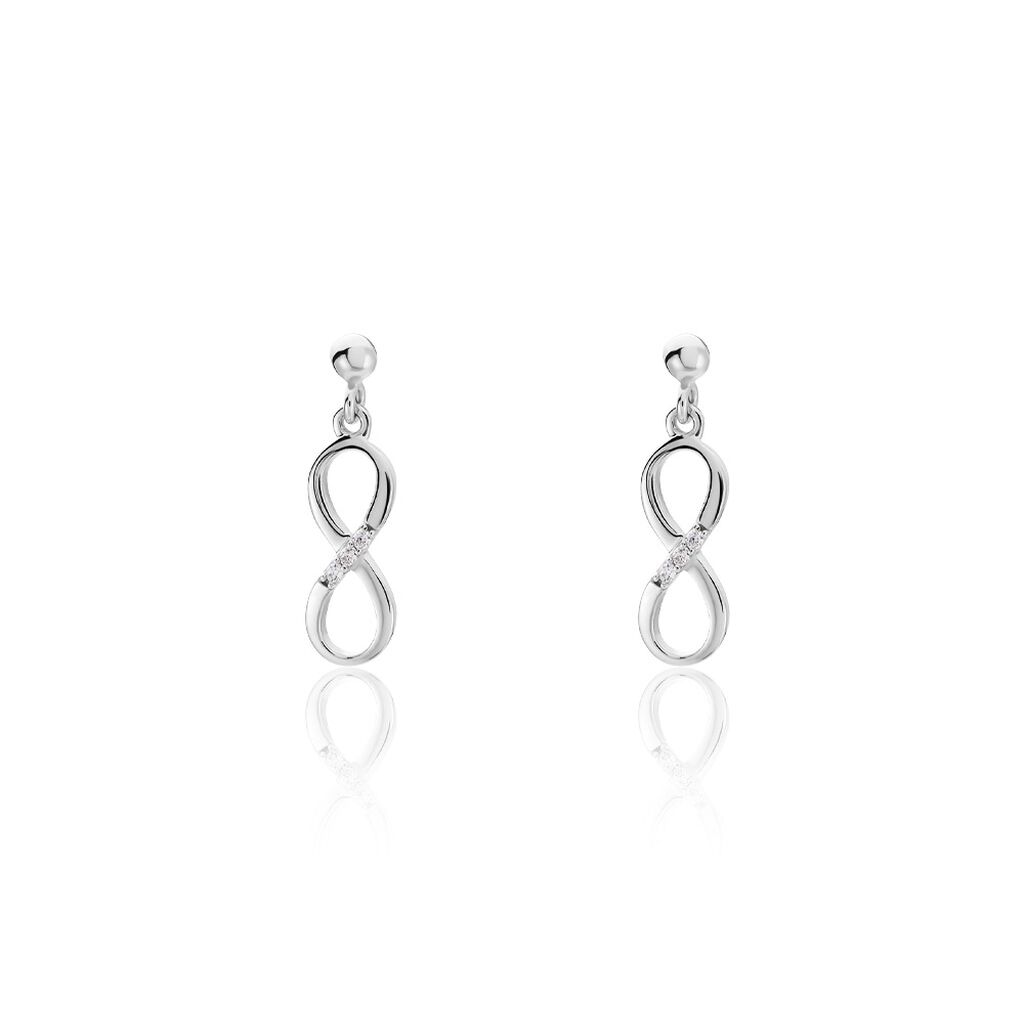 Boucles D'oreilles Pendantes Nohemi Argent Blanc Oxyde De Zirconium