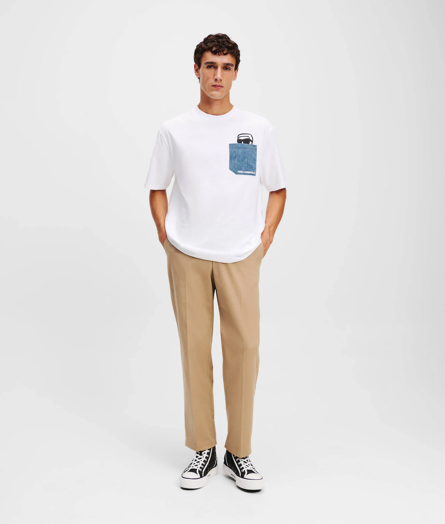 T-SHIRT À POCHE EN JEAN IKON - Blanc