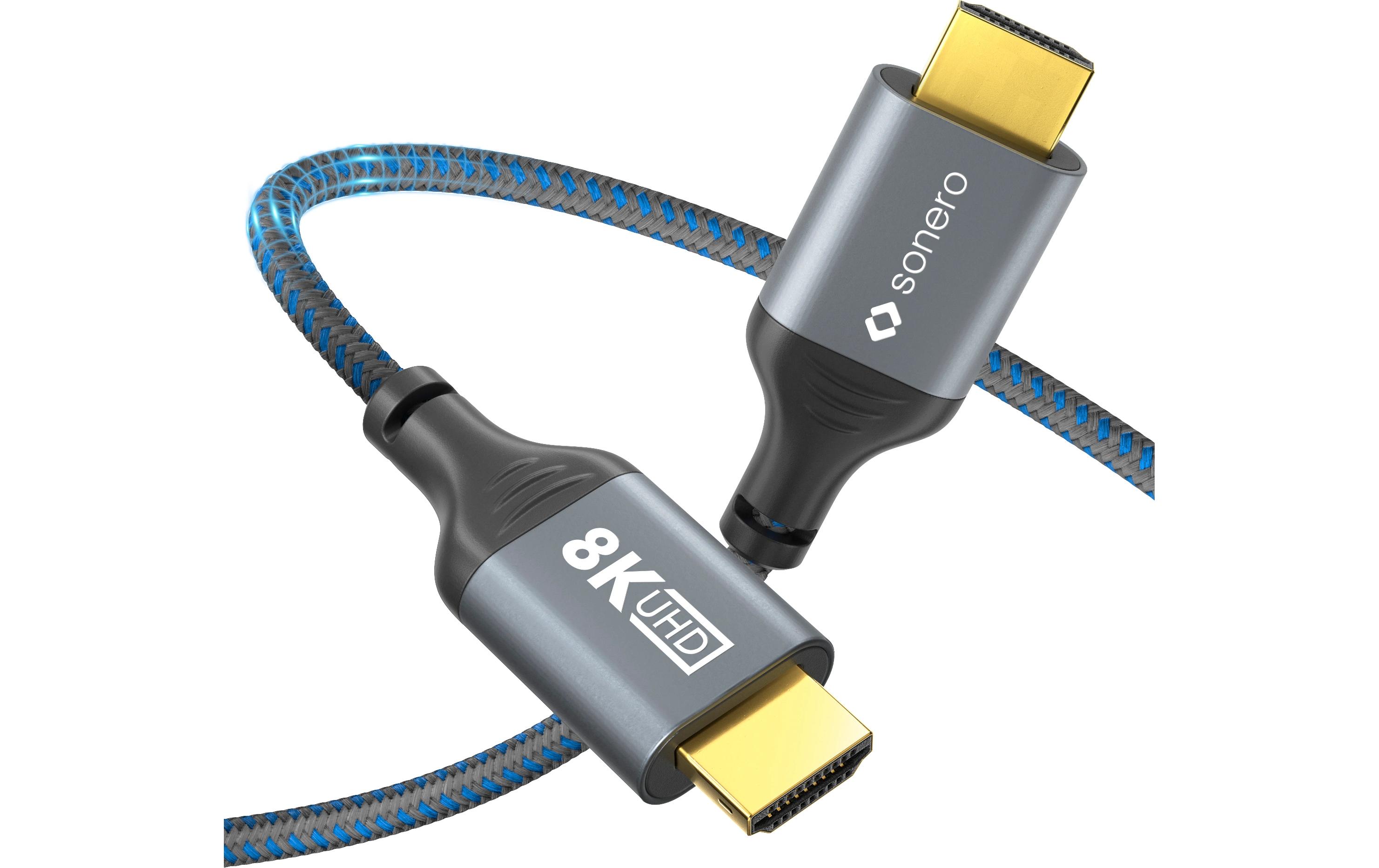 Kabel 8K HDMI - HDMI, 1 mHDMI auf HDMI Kabel - 8K60 - grau/blau - 1.00m