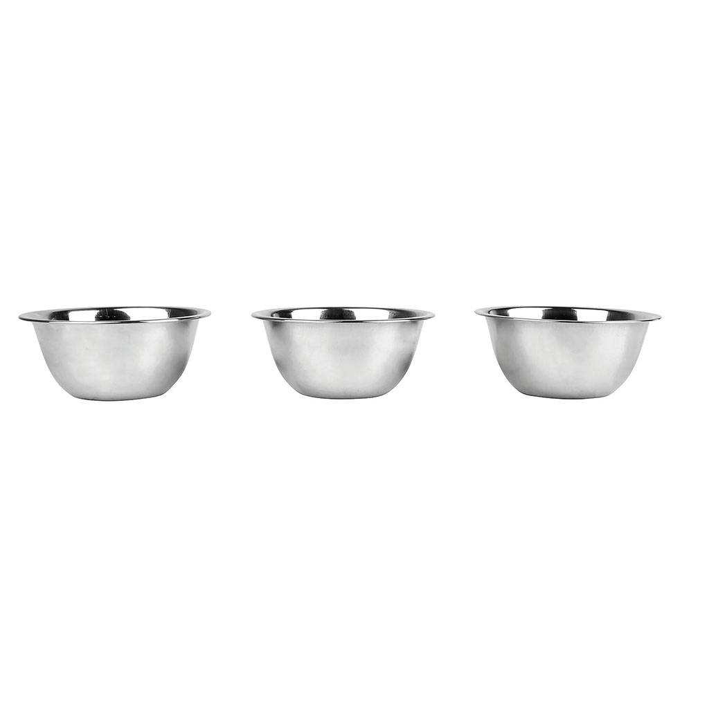 Lot de 3 coupelles inox D 9.5cm