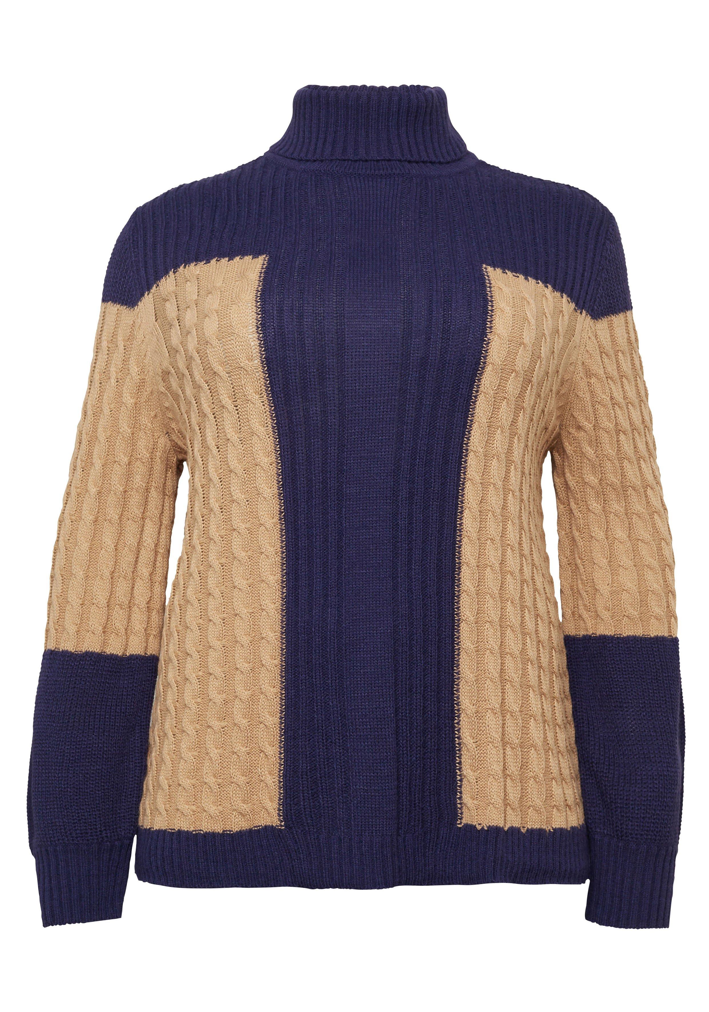 Pullover mit Rollkragen, im Strukturmix