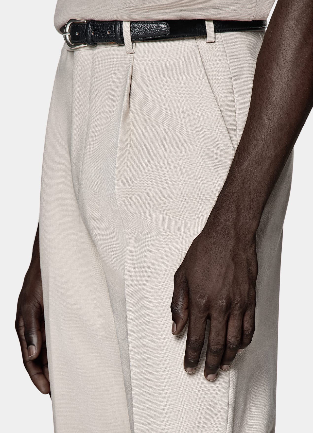 Pantalon Wide Leg Tapered taupe clair