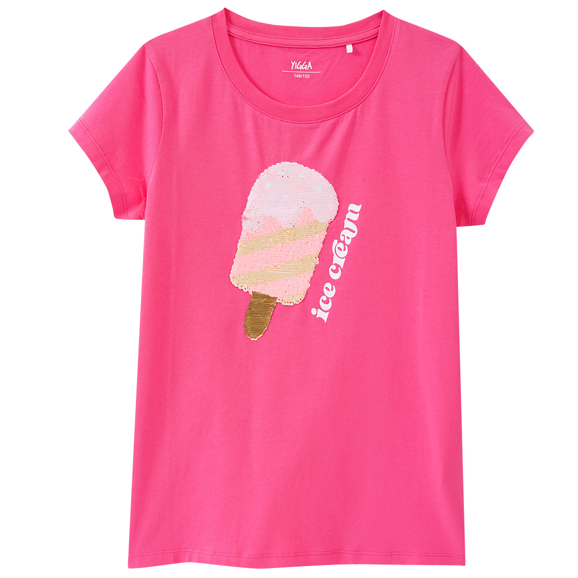 Yigga Mädchen T-Shirt mit Wendepailletten pink