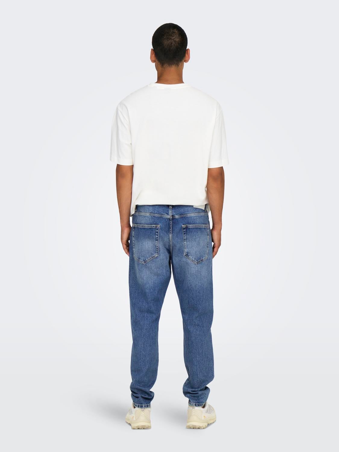 ONSYOKE Mittlere Taille Verkürzt Jeans Medium Blue Denim