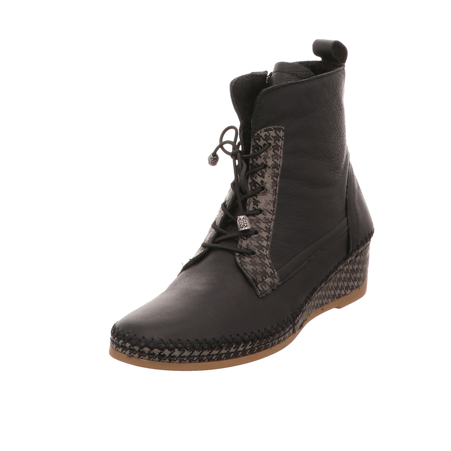Manitu Schnür-Stiefelette schwarz