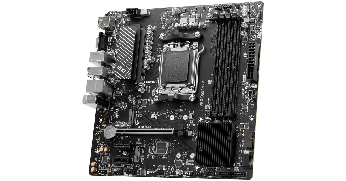 MSIPRO B650M-P socket AM5 moederbord  (Zwart, RAID, 2.5 Gb-LAN, Sound, µATX)