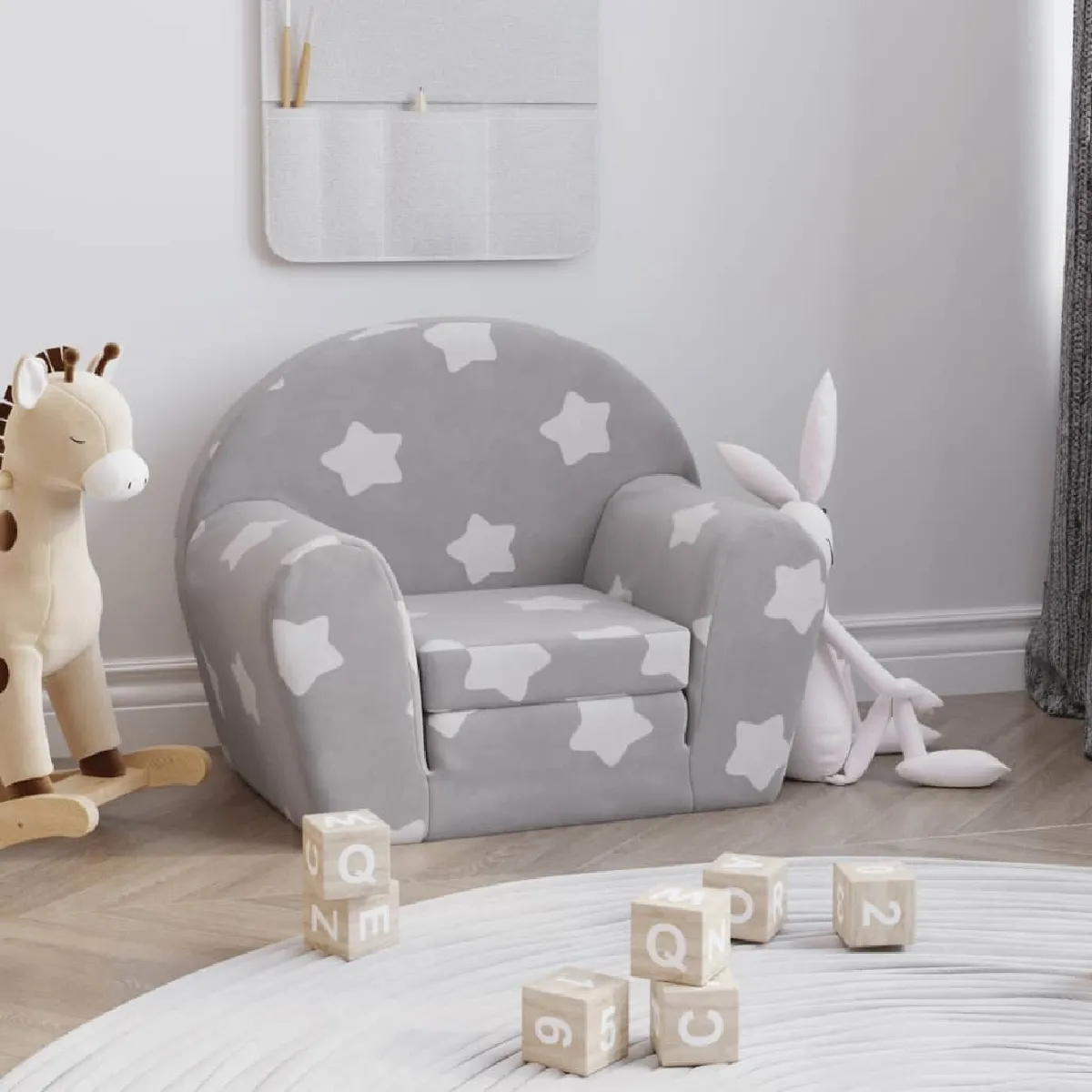 vidaXL Canapé-lit pour enfants - Gris clair