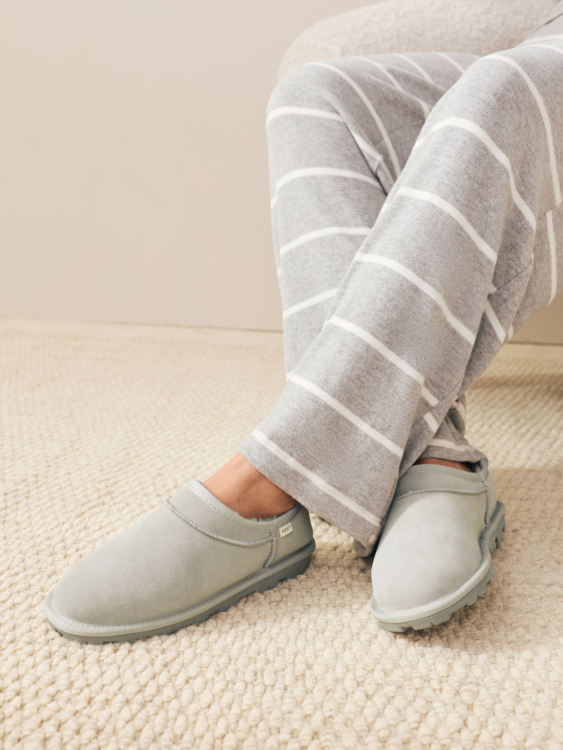 Lichtgrijs - Suède Shoot pantoffels