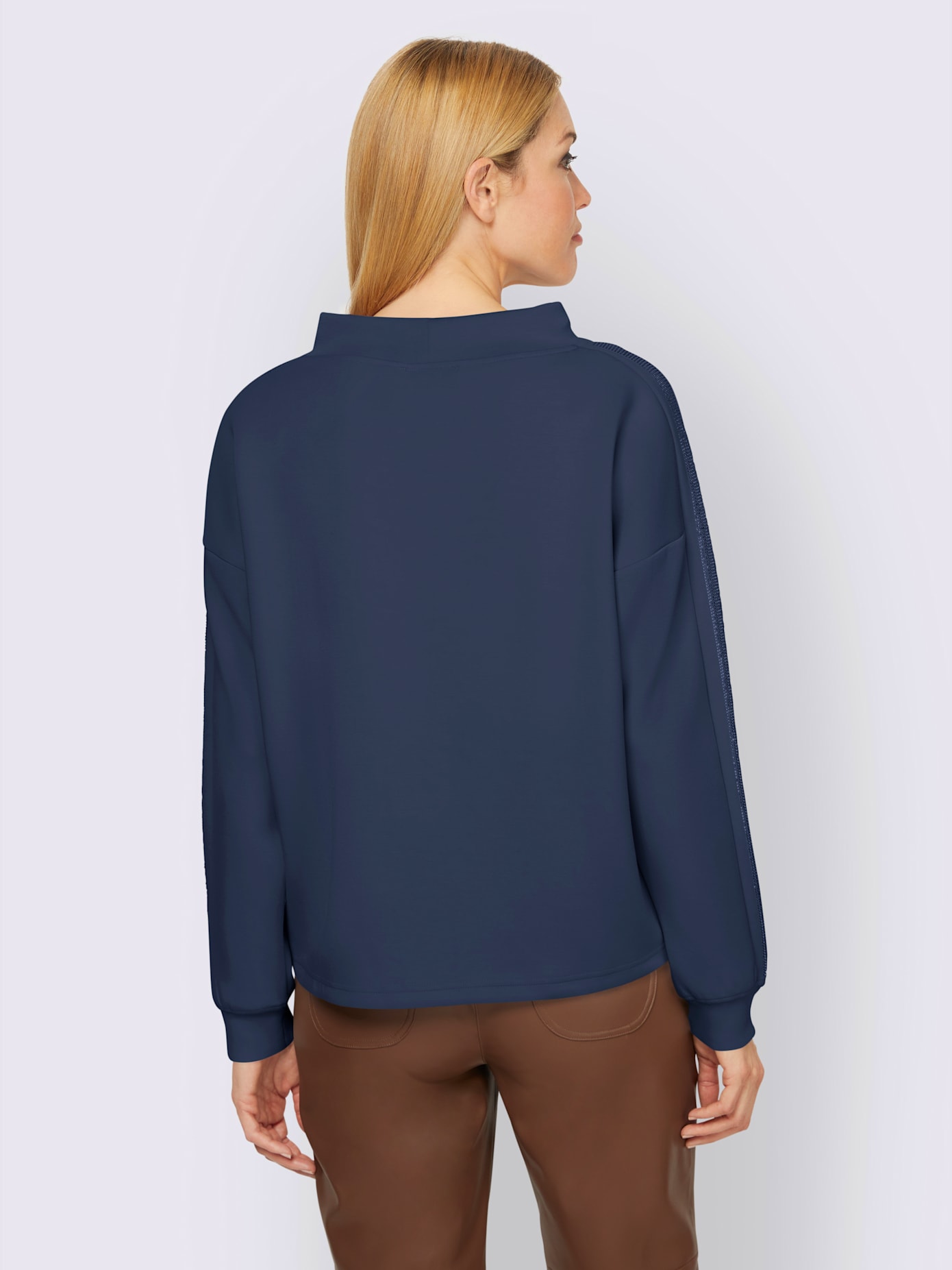Sweat-shirt large col montant avec coulisse