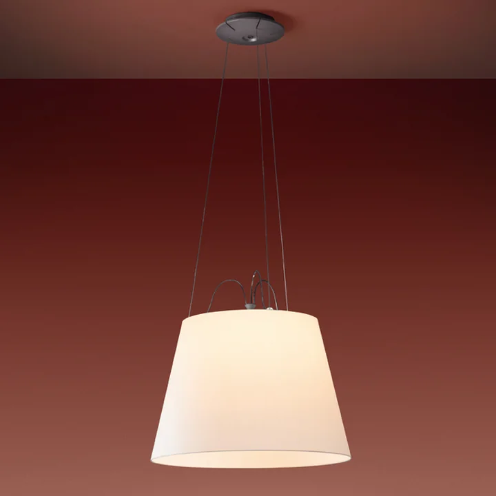 Artemide - Tolomeo Mega Suspension Pendelleuchte, Aluminium / Pergamentschirm H 36 cm x Ø 52 cm