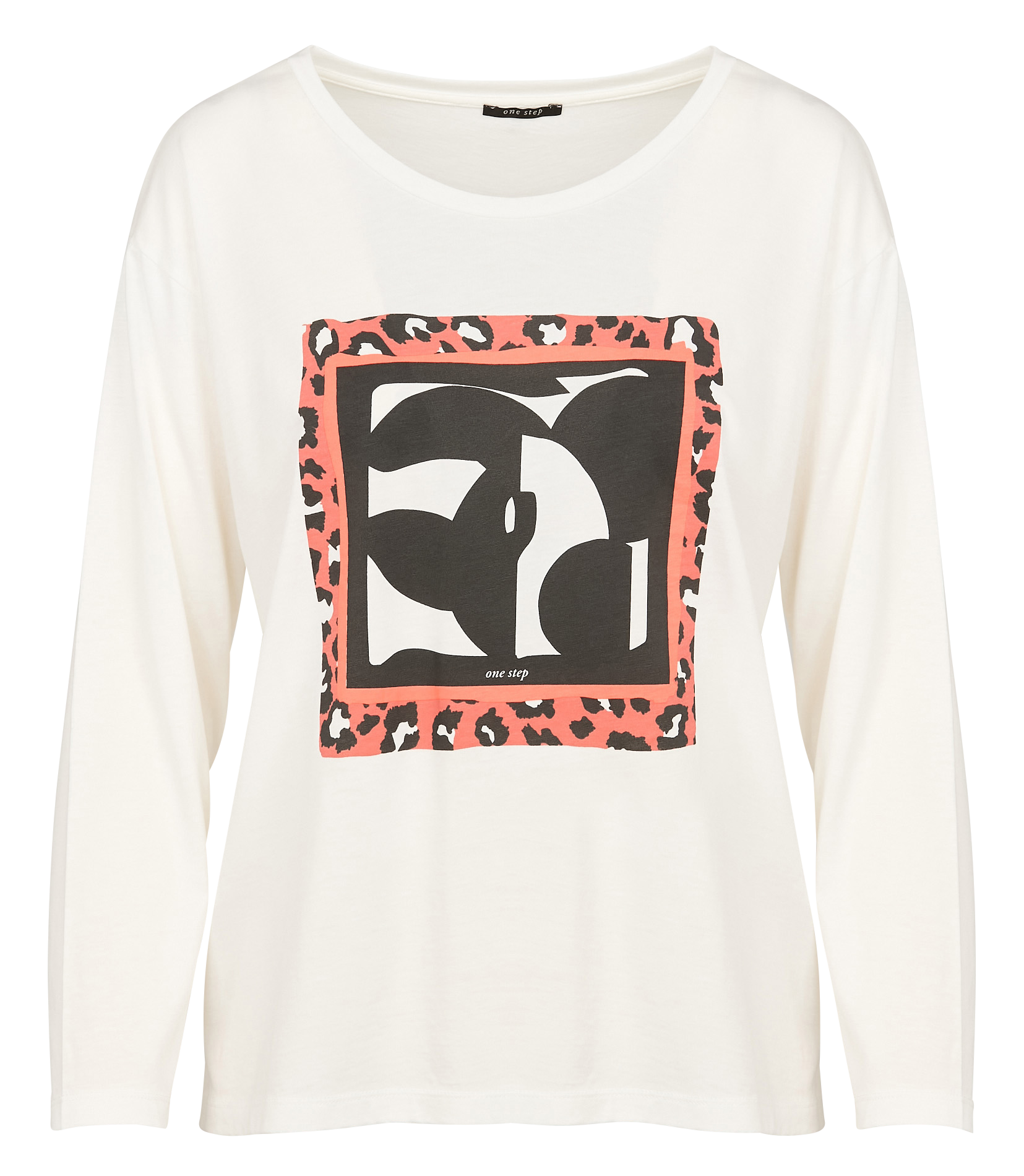 MEZZO - Tee-shirt droit col rond en coton mélangé | Blanc