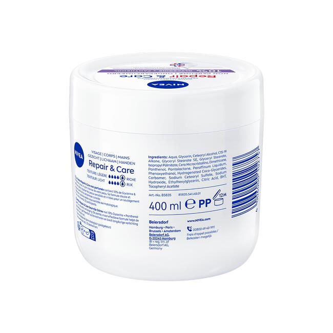 NIVEA Repair & Care Sensitive Jar Frangrance Free 400ml