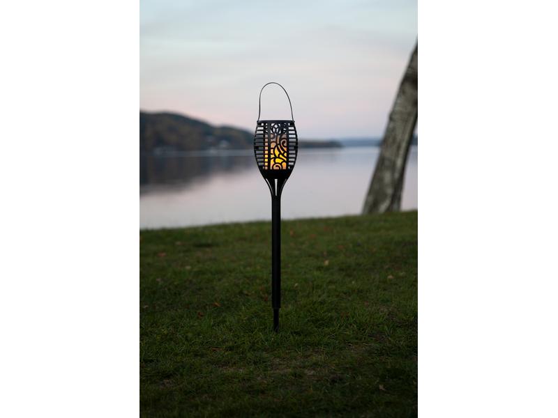 Star Trading Gartenlicht Solar Flame, Schwarz Solar Fackel mit Kerzeneffekt