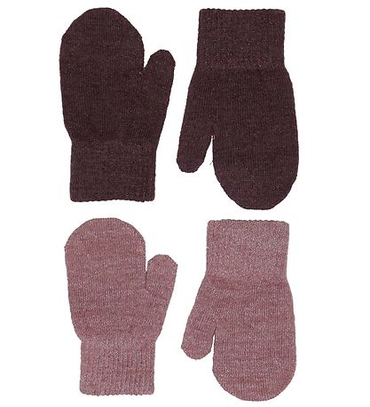 CeLaVi Fäustlinge - Wolle/Polyester - 2er-Pack - Rose Brown m. G