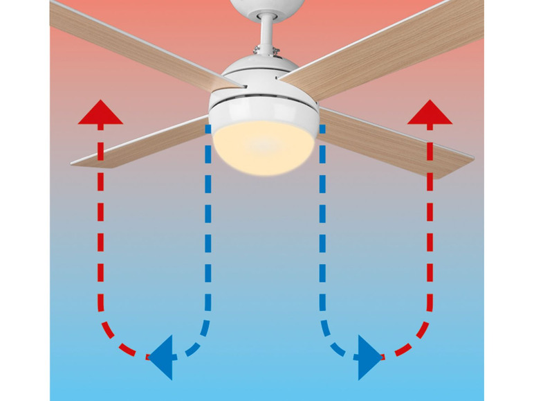 Plafondventilator, met ledlamp