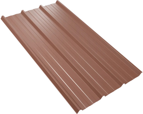 PRECIT trapezium dakbaan W45LR roodbruin RAL 8012, vaste breedte 1075 mm x dikte 0,5 mm (verkocht per meter van 150 tot max. 900 cm)