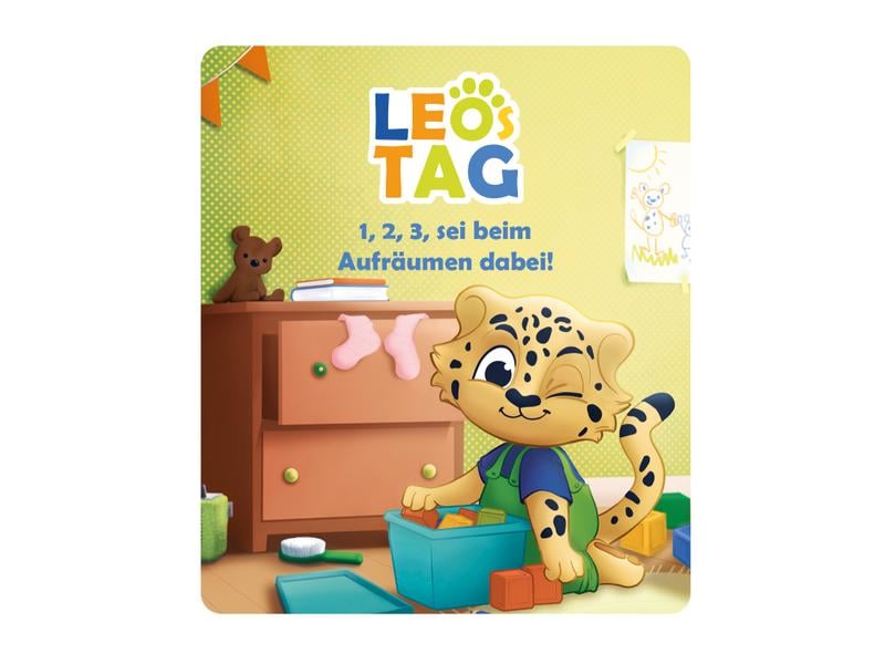 Tonies Hörbuch Leos Tag - 1, 2, 3, sei beim Aufräumen dabei Hörspiel mit Liedern