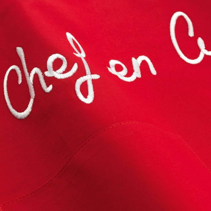 TABLIER POCHE 60X84 CM COTON CUISTOT ROUGE
