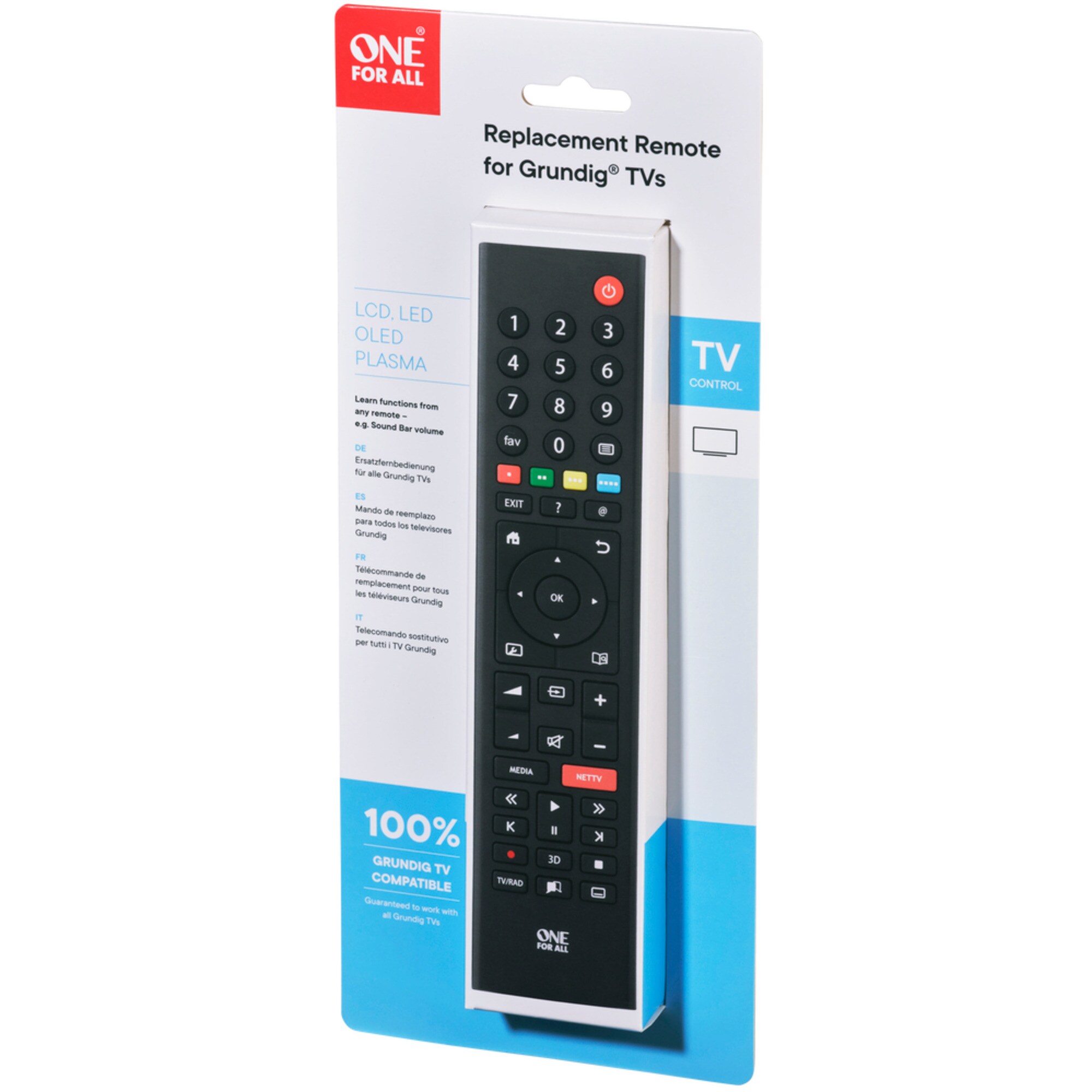 ONE FOR ALL Fernbedienung Grundig TV Ersatzfernbedienung