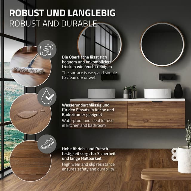6 m² Click vinylgulv eg 4,2 mm brun PVC-laminat