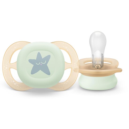 Lot de 2 sucettes ultra start fluorescentes   0-2 mois   de               Philips AVENT