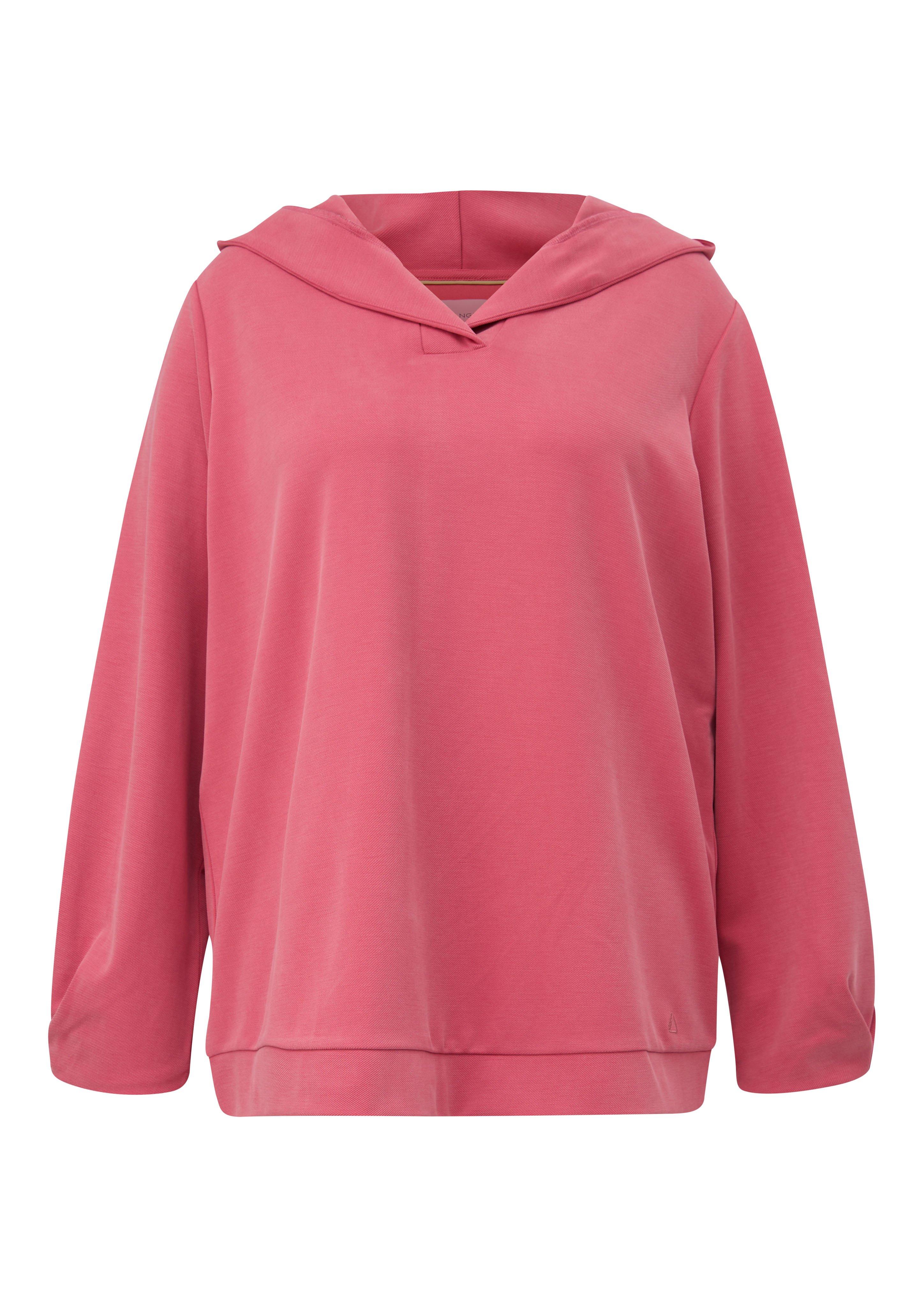 Kapuzensweatshirt mit V-Ausschnitt, aus festem Twill