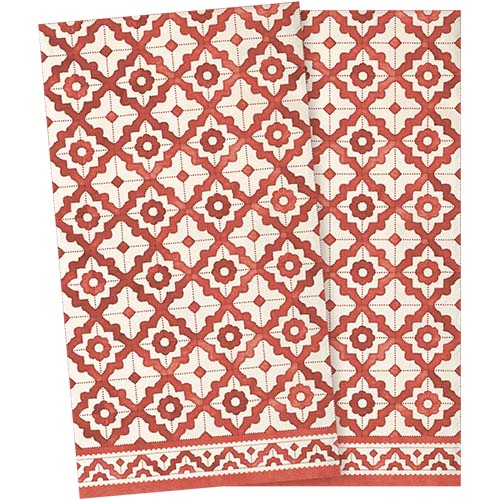 Maileg servetten mozaiek rood - groot - 16st